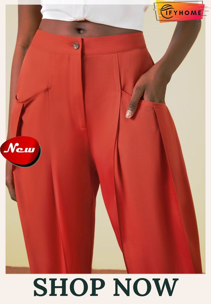 Daily Simple Regular Fit Solid Pants Wide Leg Work Pants With Welt Pockets For Summer, Summer Wide Leg Work Pants With Welt Pockets, Summer High-waisted Solid Work Pants, Tapered Leg Dress Pants With Side Pockets For Spring, High Waist Summer Dress Pants With Welt Pockets, Spring Ankle-length Work Pants With Hip Pockets, Elegant Summer Pants With Side Pockets, High-waisted Summer Pants With Welt Pockets, Summer Tapered Leg Work Pants With Welt Pockets