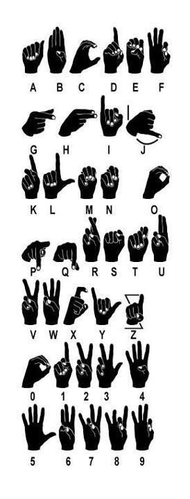 the alphabet is made up of hand gestures