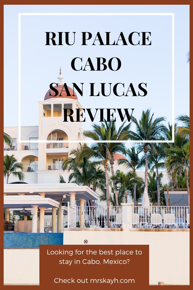 a hotel with palm trees and the words riu palace cabo san lucas review looking for the best place to stay in cabo, mexico? check out miskah