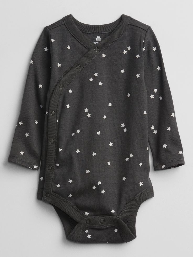 Baby Print Bodysuit | Gap Factory Casual Gray Long Sleeve Bodysuit, Printed Long Sleeve Onesie For Loungewear, Long Sleeve Cotton Onesie With Graphic Print, Fitted Long Sleeve Printed Onesie, Casual Long Sleeve Graphic Print Onesie, Casual Long Sleeve Onesie With Graphic Print, Gray Long Sleeve Cotton Onesie, Casual Printed Bodysuit For Loungewear, Casual Long Sleeve Graphic Bodysuit