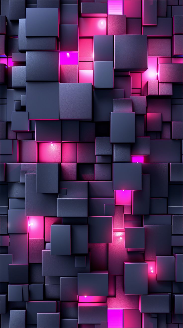 an abstract background consisting of squares and rectangles in purple, pink and black