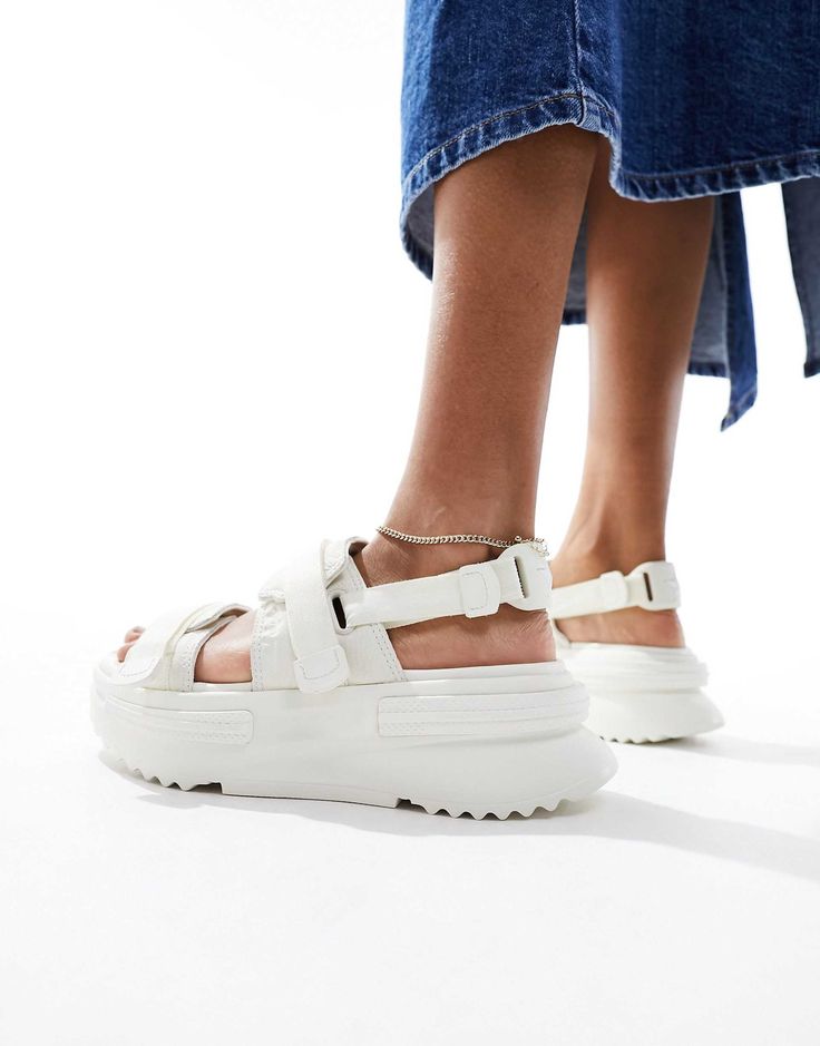 Converse Run Star Utility sandals in white | ASOS White Sport Sandals With Rubber Sole For Spring, Casual White Sport Sandals With Textured Sole, White Sport Sandals With Textured Footbed And Ankle Strap, White Ankle Strap Sport Sandals With Textured Footbed, White Open Toe Sport Sandals With Textured Footbed, Casual White Platform Sport Sandals, White Sport Sandals With Platform And Ankle Strap, White Platform Sport Sandals With Ankle Strap, Sporty White Sandals With Removable Insole