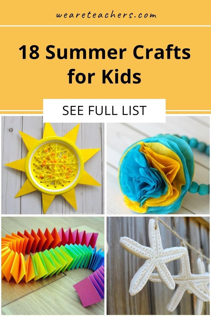 We've collected 18 fun and easy summer crafts for kids that will not only spark their imagination but keep them busy all summer long! Summer Activities For Kids 6-8, Crafts For August, Summer Crafts For Kids Elementary, Kids Summer Crafts, Easy Summer Crafts For Kids, Easy Summer Crafts, Paper Spinners, Craft Paper Design, Snowflake Crafts