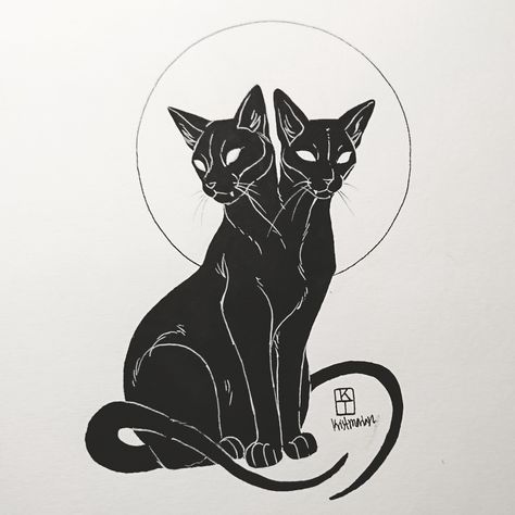 two black cats sitting next to each other in front of a white background with the words,