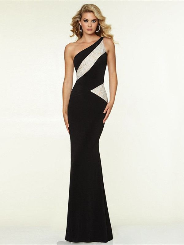 Elegant fashion one shoulder dress - Uniqistic.com Black Asymmetrical One Shoulder Dress For Prom, Black Stretch One-shoulder Dress With Asymmetrical Neckline, Black Asymmetrical One Shoulder Prom Dress, Black Asymmetrical One-shoulder Prom Dress, Black Stretch One Shoulder Dress With Asymmetrical Neckline, Formal Stretch One Shoulder Dress, Stretch One Shoulder Formal Dress, Black Stretch One Shoulder Dress, Black One-shoulder Dress With Asymmetrical Neckline For Prom