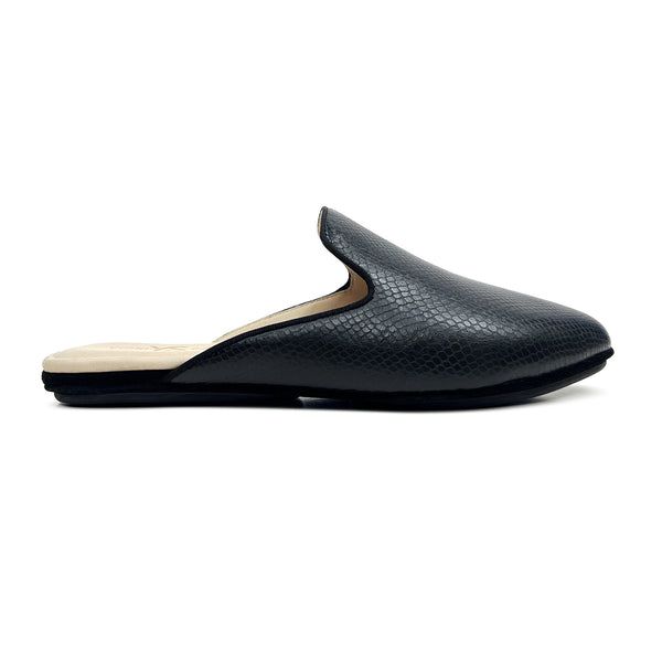 Women's New Arrivals Comfortable Slip-on Mules With Textured Footbed, Black Slip-ons With Removable Insole, Modern Slip-on Slides With Textured Sole, Black Slip-ons With Ortholite Insole For Spring, Classic Closed Toe Slip-ons With Textured Footbed, Comfortable Business Slip-ons With Leather Sole, Sleek Synthetic Slip-on Mules, Sleek Leather Slip-on Slides, Classic Slip-on Mules With Textured Footbed