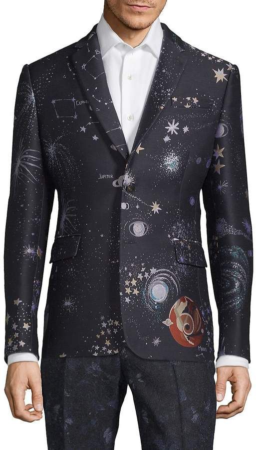 Valentino Men's Galaxy Suit Jacket Galaxy Suit, Galaxy Wedding, Space Fashion, Suits Prom, Star Wars Men, Star Wars Outfits, New Years Outfit, Space Wedding, Disco Outfit