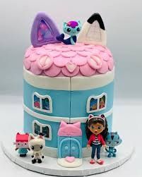 a cake that is shaped like a doll house