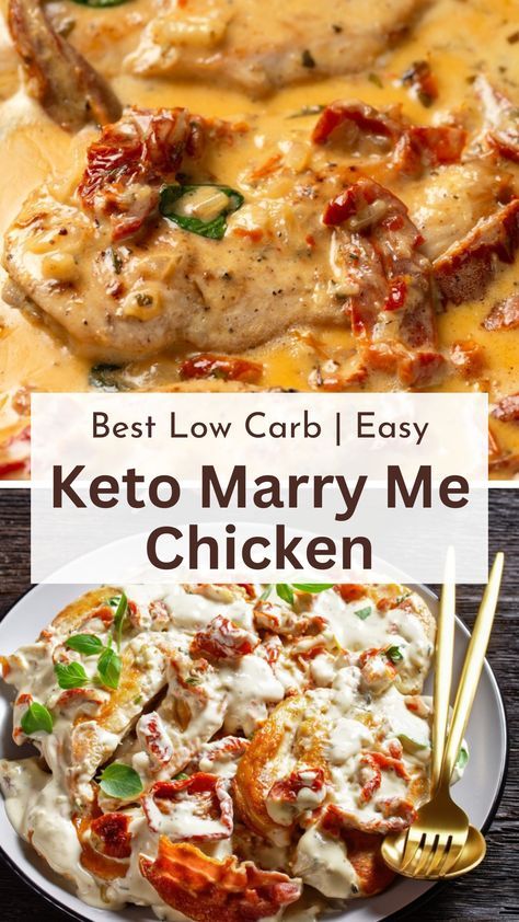 Marry Me Chicken Recipe Low Carb, Keto Chicken Sun Dried Tomato Recipes, Creamy Keto Chicken Recipes, Keto Sun Dried Tomato Chicken, Keto Chicken Sauce Recipes, Keto Friendly Dinners Chicken, Keto Poppyseed Chicken, Easy Keto Dinner Recipes For Two, Low Carb Marry Me Chicken