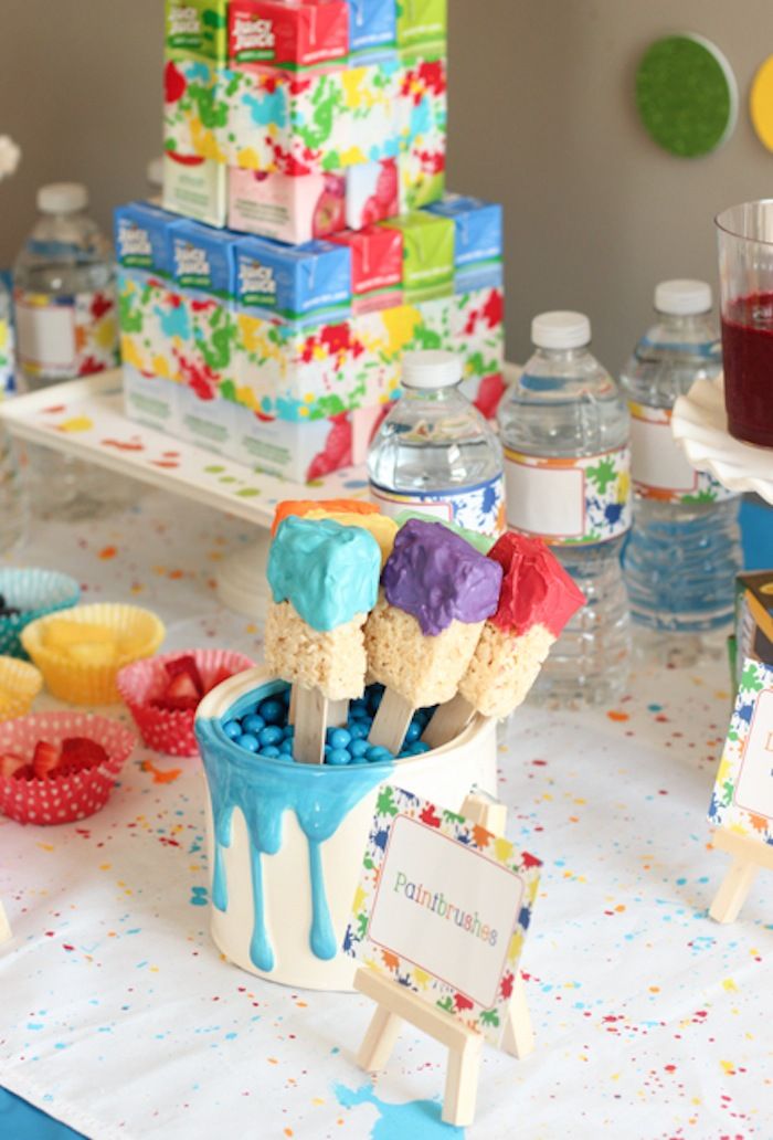 an ice cream sundae is on display at a birthday party