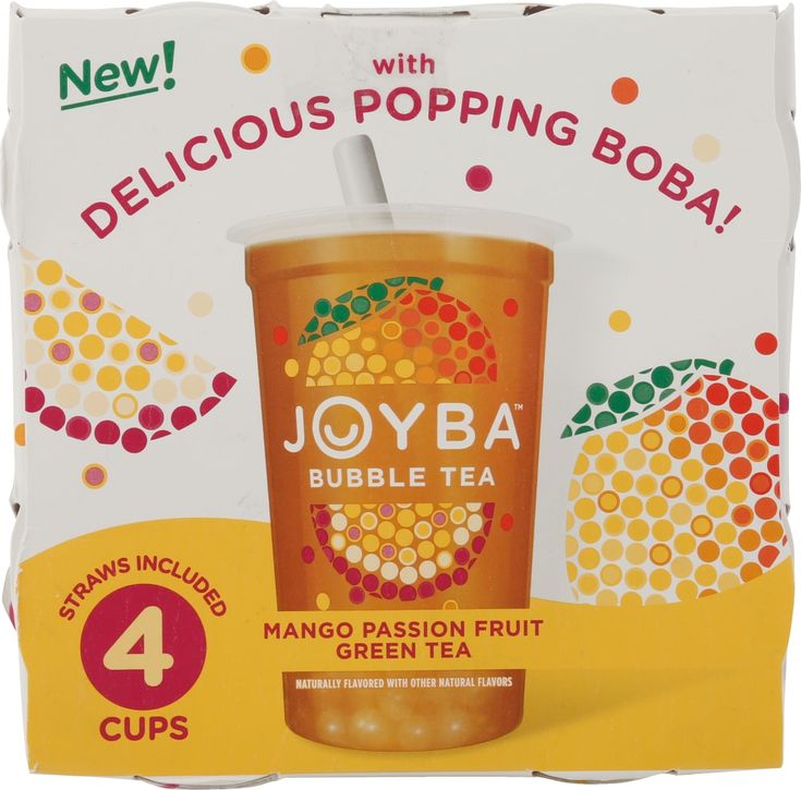 a box of joyba bubble tea with oranges and green tea on the side