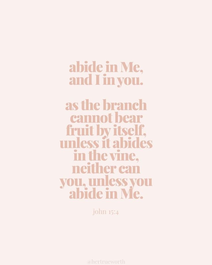 a quote that says, abide in me and i'm you as the branch cannot