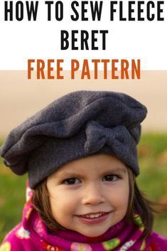 Beret Hat Pattern Sewing, Diy Beret Hat, How To Make A Beret, Beret Sewing Pattern, Fleece Hat Pattern, Fleece Sewing Projects, Hat Sewing Pattern, Hat Sewing, Beret Pattern