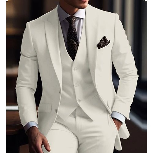 Category:Suits; Embellishment:Pocket; Season:Spring, Fall, Winter, Summer; Fabric:TR; Includes:Vest,Pants,Jacket; Occasion:Wedding; Fit Type:Slim Fit; Jacket Buttons:Single Breasted Two-buttons; Jacket Pockets:Straight Flapped; Vest Buttons:3; Pattern:Solid Colored; Neckline:Peak; Listing Date:10/13/2023; Production mode:External procurement; Pant Length:; Pants Waist:; Shoulder Width:; Sleeve Length:; Bust:; Hips:null; Clothing Length:; Number of Pieces:3 Piece; Design:Classic; Clothing Waist:n Prom For Guys, Prom Suits For Men, Cheap Suits, Suits Wedding, Classic Clothing, Prom Suits, Tuxedo Suit, Pant Length, Jacket Buttons