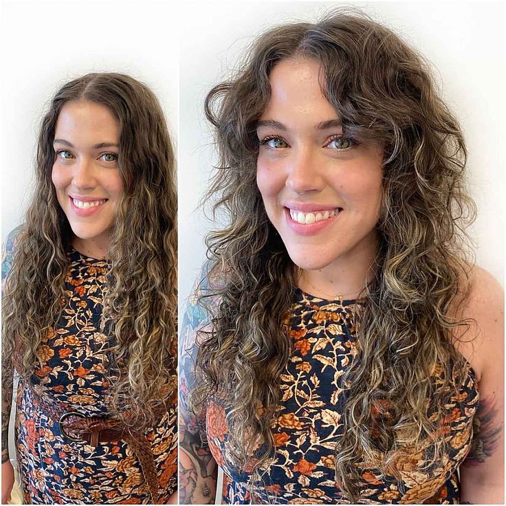 Light Curtain Bangs Curly Hair, Long Curtain Bangs Curly Hair Natural, Lob With Curtain Bangs Curly Hair, Perm Curtain Bangs, Naturally Wavy Curtain Bangs, Natural Curly Curtain Bangs, Naturally Wavy Hair With Curtain Bangs, Curtain Bangs On Curly Hair Long, Long Hair With Layers And Curtain Bangs Curly