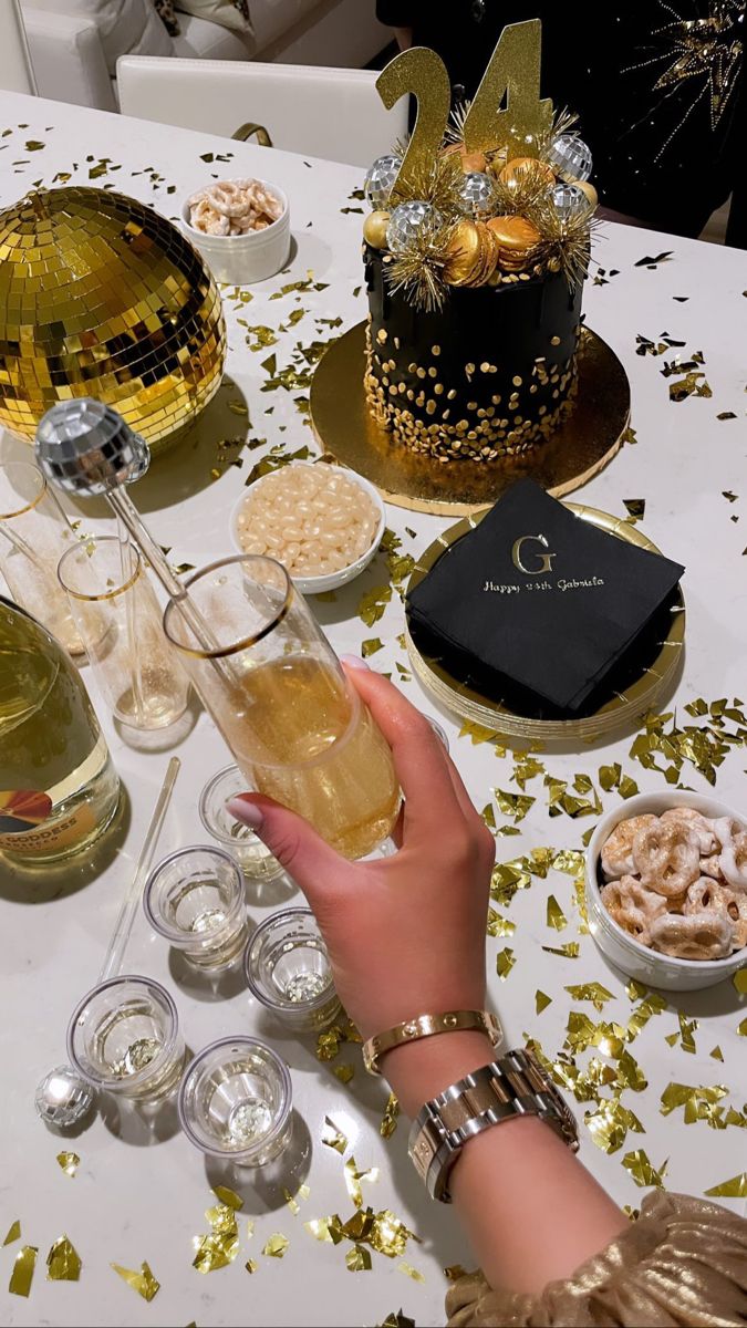 a table topped with lots of desserts and drinks