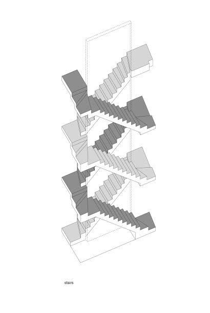 an architectural drawing of stairs in the shape of boxes