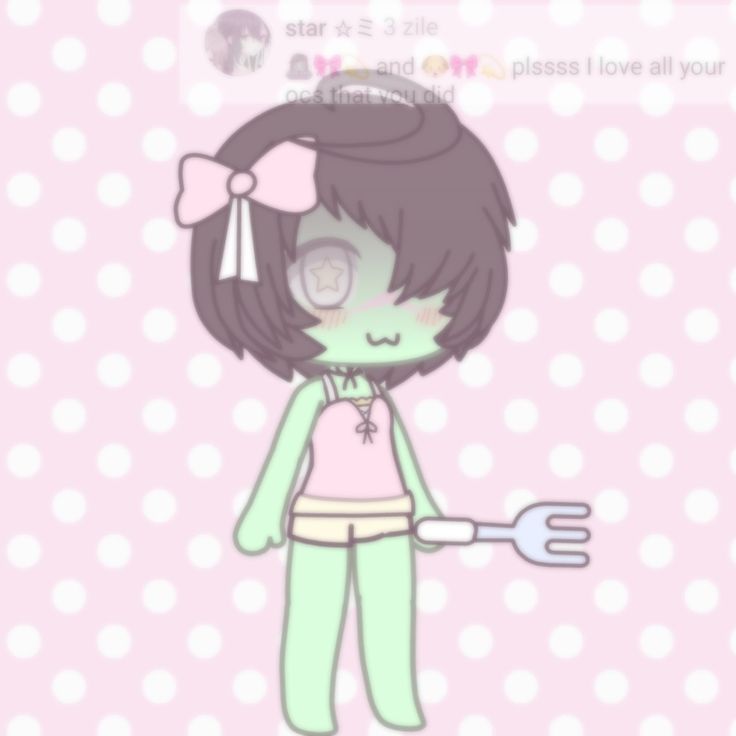 a cartoon girl holding a fork in her hand