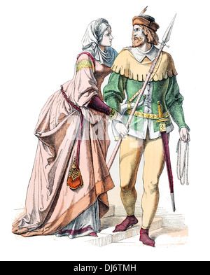 Villager Costume, German Clothes, German Knight, Medieval Peasant, German Outfit, Medieval Europe, Medieval Times, 14th Century, A Lady