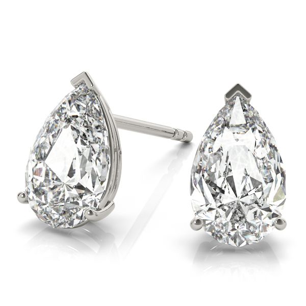 These designer pear Moissanite stud earrings are set in 14k white gold and are formed by a prong setting. Held in these classy earrings are 2 excellent cut F-G VVS1 pear Moissanites. Available as screw backs or push backs, these single-stone Moissanite earrings have a 3/4 carat total weight. Proudly made in USA, these studs are available in other metals, and carat weights. #earring #earringsbyeryn #earringstagram #earringsets #earringhooks #earringandpendantset #earringobsession Pear Diamond Earrings, Round Cut Diamond Earrings, The Bling Ring, Pear Cut Diamond, Moissanite Earrings, Single Stone, Solitaire Diamond, Diamond Stud Earrings, Earring Type