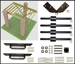 an image of the parts needed to build a shed