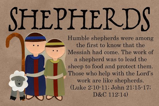 the shepherds are standing next to each other in front of a brown paper background