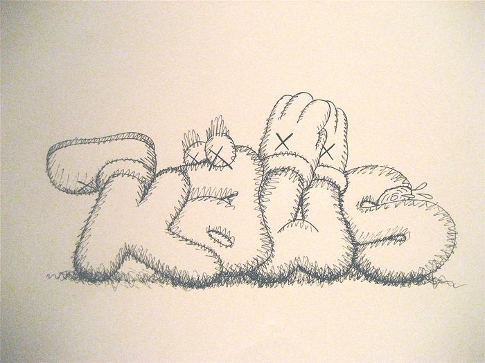 a drawing of two teddy bears laying on top of each other