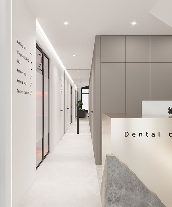 the front desk of a dental clinic