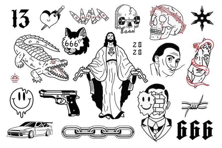 some tattoos that are on the back of a shirt