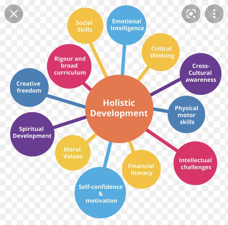 a diagram with the words holistic development in different languages and colors on it