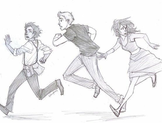 Leo, Jason, and Piper Burdge Bug, Running Drawing, Render People, Running Pose, The Lost Hero, Seaweed Brain, Kane Chronicles, Leo Valdez, Percy Jackson Art