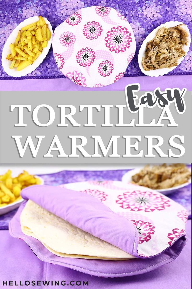 tortilla warmer with text overlay that reads easy tortilla warmers