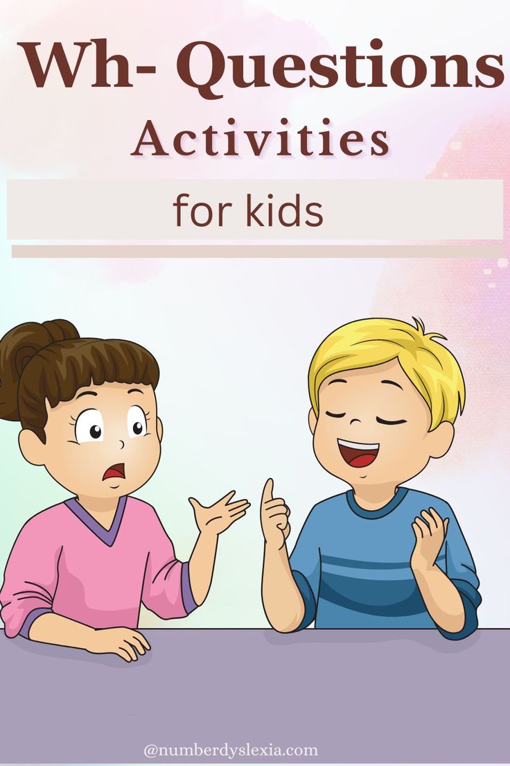 two children sitting at a table with the words wh questions activities for kids