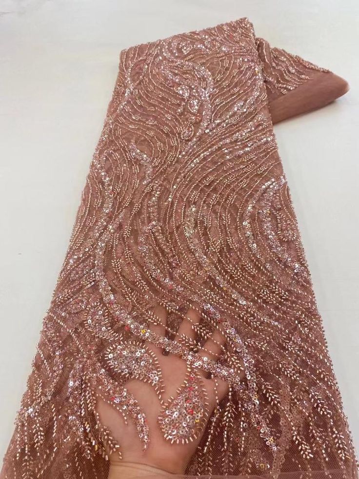 This high quality Fabric is measured in 5 Yards With Embroidered Beading and Sequin. It is soft, very delicate and beautiful. This high Quality Fabric is made with Fashion embroidered rhinestones can be used in making party wedding dresses, skirts, shawls, scarves and other other fashion apparels as you would like. Size : Length : 5 yards (180 inch). Width: 50 inch (Please allow slight deviation for the measurement data ,±1 inch) Material: 100% Polyester, Tulle Lace Fabric, Eco-Friendly embroide Elegant Sparkling Tulle Fabric For Party, Elegant Sparkling Tulle Fabric For Evening, Glamorous Fitted Embroidered Fabric For Wedding, Elegant Sparkling Tulle Fabric For Wedding, Elegant Pearl Embroidered Tulle Fabric For Party, Elegant Tulle Fabric With Pearl Embroidery For Party, Elegant Pink Embellished Sequin Fabric, Elegant Organza Embroidered Fabric For Banquets, Elegant Embroidered Organza Fabric For Banquet