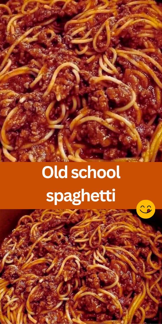 two different pictures of spaghetti with the words old school spaghetti