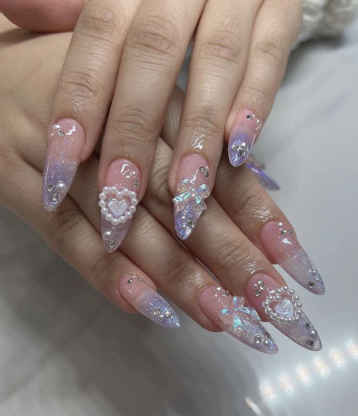 Kpop Nails, Korean Nail, Cute Simple Nails, Gel Nails Diy, Transparent Nails, Grunge Nails, Cute Acrylic Nail Designs, Pretty Nail Art Designs, Pretty Gel Nails