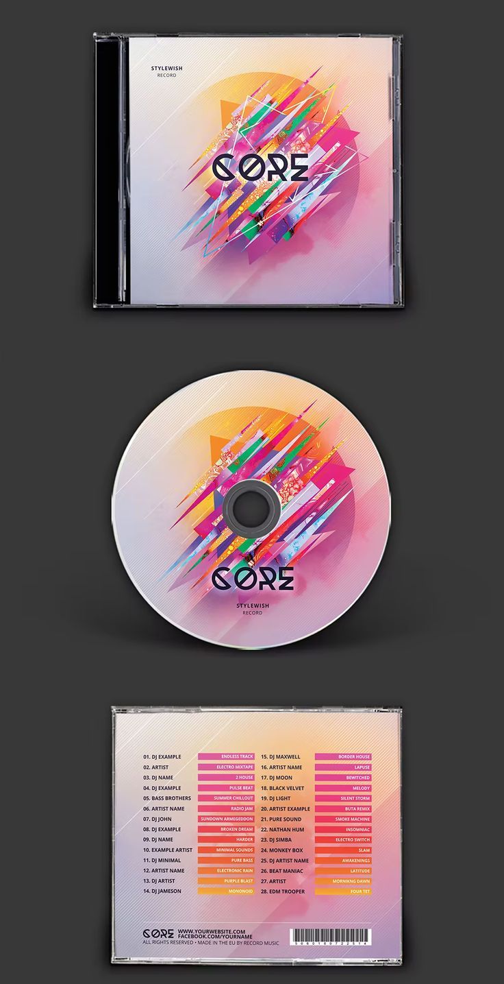 the cd cover is shown with different colors