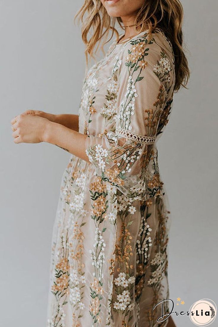 Sleeveless Bloom Embroidered Dress Embroidered Midi Dress, Neck Bodycon Dress, Wedding Guest Outfit Summer, Draped Dress, Kimono Dress, Embroidery Dress, Midi Length Dress, Sleeveless Mini Dress, Flutter Sleeves