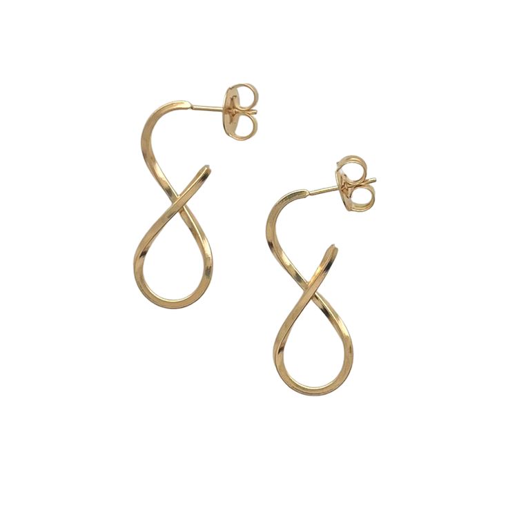 With casual sophistication, these elegant hoop earrings are a meaningful symbol of your everlasting love. Fashioned in sleek 18K Gold Plated, the mathematical symbol of infinity adds flair to any outfit. Polished to a bright shine, these hoop earrings are 33mm long. Modern Twist Hoop Earrings For Anniversary, Infinity Earrings For Formal Occasions, Modern Twist Hypoallergenic Hoop Earrings For Gifts, Modern Twist Tarnish Resistant Earrings For Gifts, Modern Tarnish Resistant Earrings For Gift, Modern Twist Hypoallergenic Hoop Earrings As Gift, Gold Infinity Earrings For Formal Occasions, Modern Twist 14k Gold Earrings, Gold Infinity Earrings For Anniversary