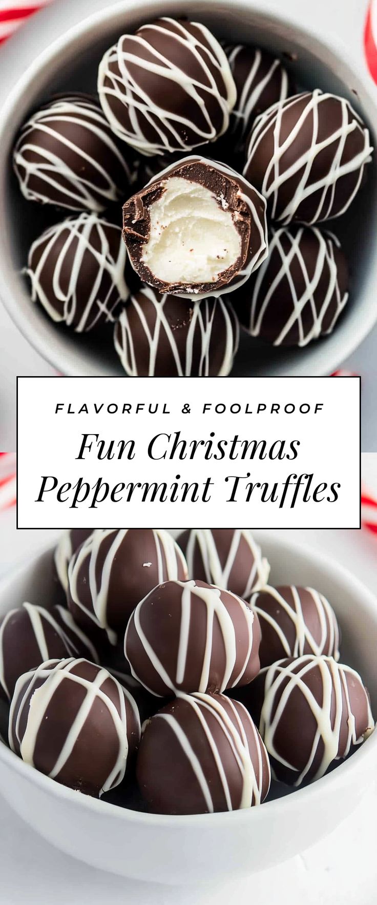 Image for Fun Christmas Peppermint Truffles Boozy Christmas Truffles, Butter Pecan Truffles, Peppermint Chocolate Truffles, Chocolate Covered Truffles, Peppermint Truffles Recipe, Christmas Dinners For Kids, Chocolate Covered Balls, Christmas Balls Dessert, No Bake Truffles Christmas