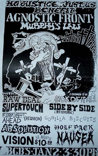 an old concert poster with some writing on it