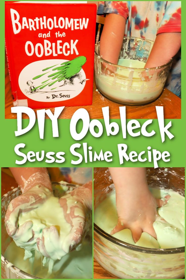 an image of homemade diy oobleck slime recipe