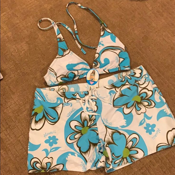 Bottoms Are Size 11 Top Is Xl Both Run Small Cute Swimwear With Shorts, Cute Bathing Suits For Big Chest, Womens Bathing Suits Tankini, Swimsuits Aesthetic, Y2k Swimwear, Swimwear With Shorts, Bathing Suit With Shorts, Swaggy Clothes, Swimsuits Shorts