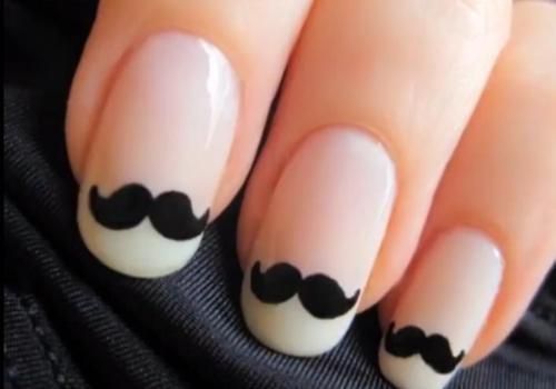 perhaps for fathers day? Mustache Nail Art, Movember Nails, Moustache Nails, Mustache Nails, Tipped Nails, Cute Nail Art, Moustaches, Manicure Y Pedicure, Nail It