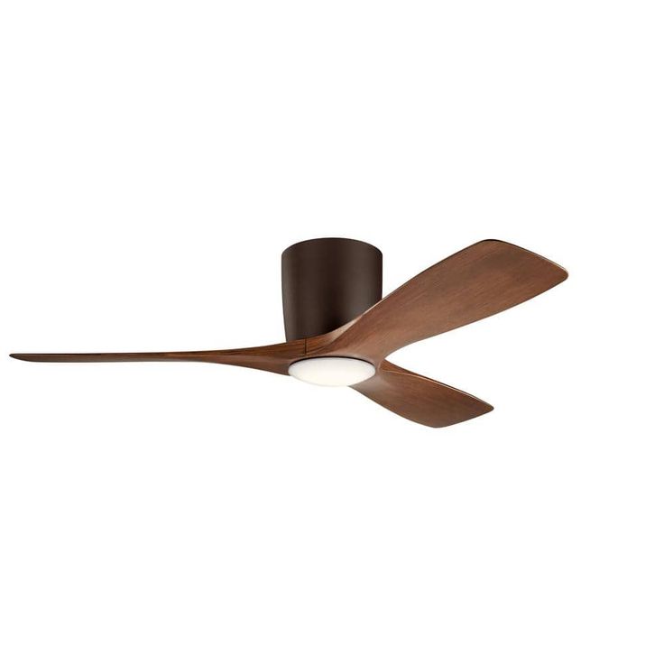 a brown ceiling fan with two wooden blades