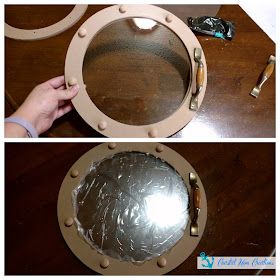 there are two pictures showing the inside of a porthole and how to fix it