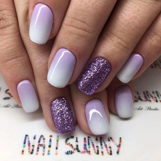 Purple Ombre Nails, Ombre Nail Art Designs, Nails With Glitter, Unghie Sfumate, Nagellack Trends, Ombre Nail Designs, Nail Art Ombre, Dipped Nails, Gel Nail Designs