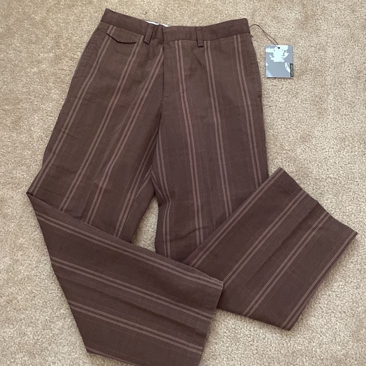 Structure ‘Stone’ Pants, Brown & Red Pinstripe Plaid Indonesian Cotton. Button & Clasp Closure With 2 Back Button-Close Pockets, 2 Front Pockets & A Small Hidden Pocket On The Front Right Side. Measurements Are 30 Waist & 30 Long Bundle For Discounts, Make An Offer (I Won’t Be Offended). I157 Brown Plaid Pants, Nice Accessories, Pants Brown, Hidden Pocket, Brown Plaid, Plaid Pants, Right Side, Mens Pants, Plaid