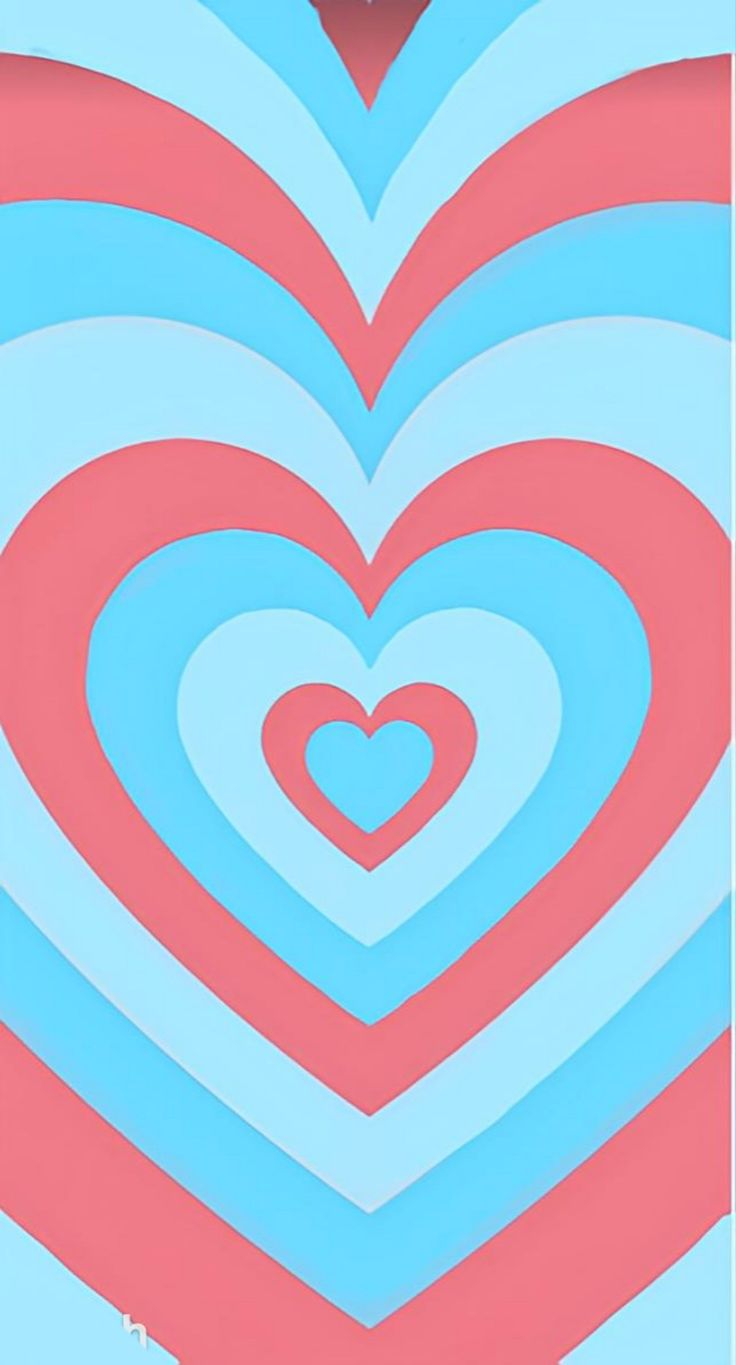 an abstract heart pattern in blue, pink and red with a white border over it