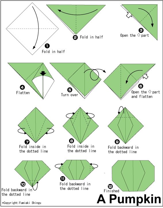 how to make an origami jack - o'lantern step by step instructions